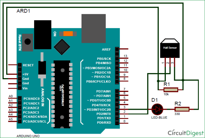 راه اندازی سنسور اثر هال با آردوینو