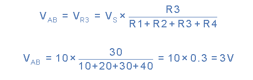 استفاده از فرمول تقسیم ولتاژ 