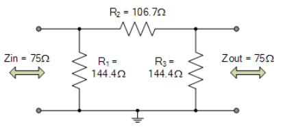 مثال ۱-تضعیف کننده Pi-pad-ج