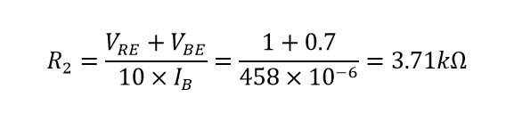 تقویت کننده امیتر مشترک، مثال ۱-مقدار R۲ 