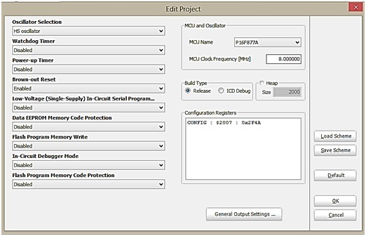 choose frequency in configuration bits