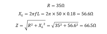  مثال ۱- ضریب توان- امپدانس (Z) کویل