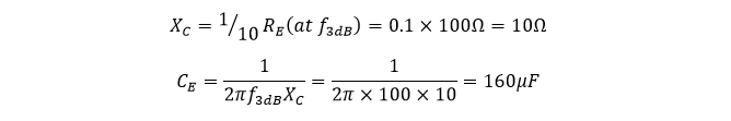 مقدار خازن بای پس (CE)