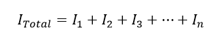 معادله‌ای برای جریان کل عبوری از یک مدار مقاومت موازی