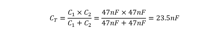 اتصال سری خازن‌ها، مثال ۲-ظرفیت کل 